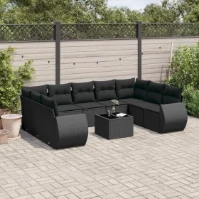 Garden sofa set 10 pieces with black synthetic rattan cushions by , Modular outdoor sofas - Ref: Foro24-3221804, Price: 657,5...