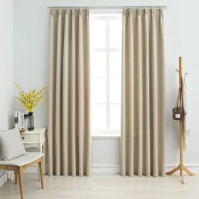 Blackout curtains with hooks 2 units beige 140x225 cm by vidaXL, Curtains and curtains - Ref: Foro24-134447, Price: 47,00 €, ...
