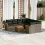 9-teiliges Gartenmöbel-Set und graue synthetische Rattankissen von , Gartensets - Ref: Foro24-3258231, Preis: 539,31 €, Rabat...