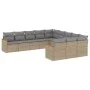 11-teiliges Gartensofa-Set mit beigen synthetischen Rattankissen von , Gartensets - Ref: Foro24-3258832, Preis: 688,89 €, Rab...