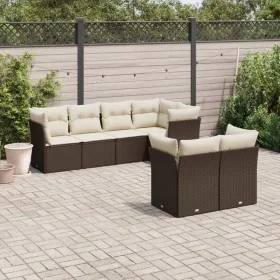7-piece garden sofa set with brown PE rattan cushions by , Garden sets - Ref: Foro24-3217903, Price: 505,55 €, Discount: %