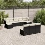 Garden sofa set 10 pieces with black synthetic rattan cushions by , Garden sets - Ref: Foro24-3218286, Price: 537,68 €, Disco...