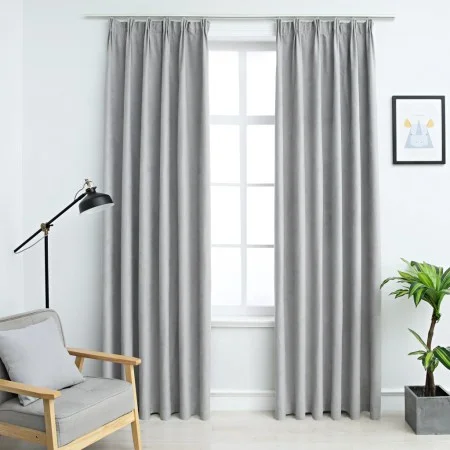 Blackout curtains with hooks 2 pieces gray 140x225 cm by vidaXL, Curtains and curtains - Ref: Foro24-134468, Price: 45,51 €, ...
