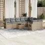 Garden sofa set with beige cushions 10 pieces synthetic rattan by , Garden sets - Ref: Foro24-3220648, Price: 609,71 €, Disco...