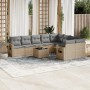 Juego de sofás jardín con cojines beige 10 pzas ratán sintético de , Conjuntos de jardín - Ref: Foro24-3220648, Precio: 589,6...