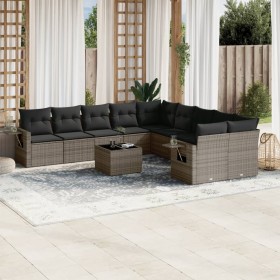 11-piece garden sofa set and gray synthetic rattan cushions by , Garden sets - Ref: Foro24-3220719, Price: 648,51 €, Discount: %