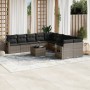 11-piece garden sofa set and gray synthetic rattan cushions by , Garden sets - Ref: Foro24-3220719, Price: 648,51 €, Discount: %
