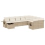 Gartensofa-Set mit beigen Kissen, 10-teilig, synthetisches Rattan von , Gartensets - Ref: Foro24-3220657, Preis: 646,29 €, Ra...