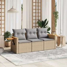 Garden sofa set with beige cushions 3 pieces PE rattan by , Garden sets - Ref: Foro24-3226598, Price: 217,86 €, Discount: %