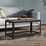 MDF and gray and black iron side table 90x45x45 cm by vidaXL, Coffee table - Ref: Foro24-286083, Price: 79,21 €, Discount: %