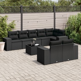 8-teiliges Gartensofa-Set und schwarze synthetische Rattankissen von , Gartensets - Ref: Foro24-3222824, Preis: 668,43 €, Rab...