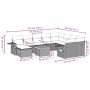 11-teiliges Gartensofa-Set und schwarze synthetische Rattankissen von , Modulare Sofas für den Außenbereich - Ref: Foro24-322...