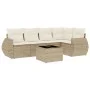 Gartensofa-Set mit Kissen, 6-teilig, beiges synthetisches Rattan von , Gartensets - Ref: Foro24-3221337, Preis: 478,35 €, Rab...