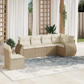 Garden sofa set with cushions 6 pieces beige synthetic rattan by , Garden sets - Ref: Foro24-3221427, Price: 470,97 €, Discou...
