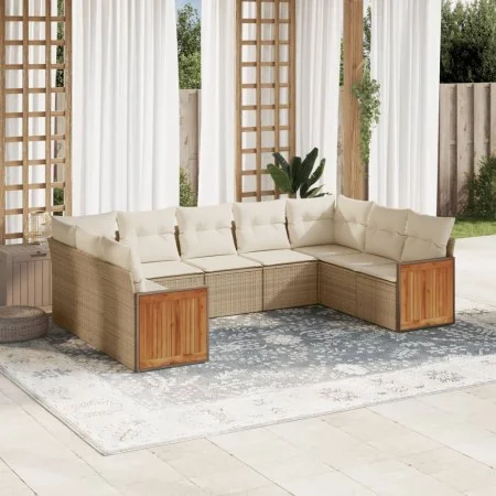9-piece garden sofa set with beige synthetic rattan cushions by , Garden sets - Ref: Foro24-3227955, Price: 612,10 €, Discoun...