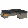 10-piece garden sofa set with gray synthetic rattan cushions by , Garden sets - Ref: Foro24-3225171, Price: 607,99 €, Discoun...