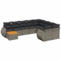 10-teilige Gartensofagarnitur mit grauen synthetischen Rattankissen von , Gartensets - Ref: Foro24-3225171, Preis: 600,85 €, ...