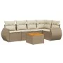 Gartensofa-Set mit Kissen, 6-teilig, beiges synthetisches Rattan von , Gartensets - Ref: Foro24-3224994, Preis: 477,04 €, Rab...