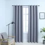 Blackout curtains with metal rings 2 pcs gray 140x175 cm by vidaXL, Curtains and curtains - Ref: Foro24-134426, Price: 28,75 ...