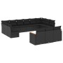 Set de sofás de jardín y cojines 13 pzas ratán sintético negro by , Garden sets - Ref: Foro24-3258856, Price: 836,29 €, Disco...