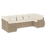 Gartensofagarnitur 7-teilig mit Kissen aus synthetischem Rattan in Beige. von , Modulare Sofas für den Außenbereich - Ref: Fo...