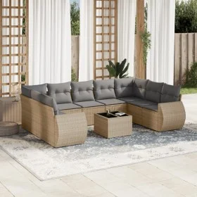 Juego de sofás jardín con cojines beige 10 pzas ratán sintético by , Modular outdoor sofas - Ref: Foro24-3221808, Price: 625,...