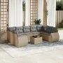 Juego de sofás jardín con cojines beige 10 pzas ratán sintético by , Modular outdoor sofas - Ref: Foro24-3221808, Price: 625,...