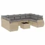 Juego de sofás jardín con cojines beige 10 pzas ratán sintético by , Modular outdoor sofas - Ref: Foro24-3221808, Price: 625,...