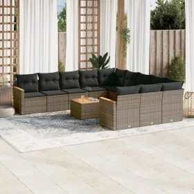 Gartensofagarnitur 12-teilig mit grauen Polstern aus synthetischem Rattan. von , Gartensets - Ref: Foro24-3258840, Preis: 743...