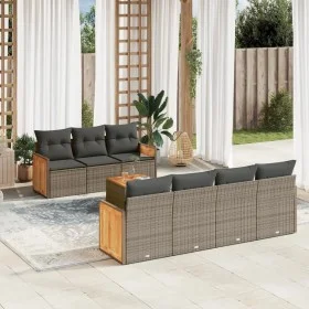Set de sofás de jardín 8 pzas y cojines ratán sintético gris de , Conjuntos de jardín - Ref: Foro24-3227488, Precio: 504,03 €...