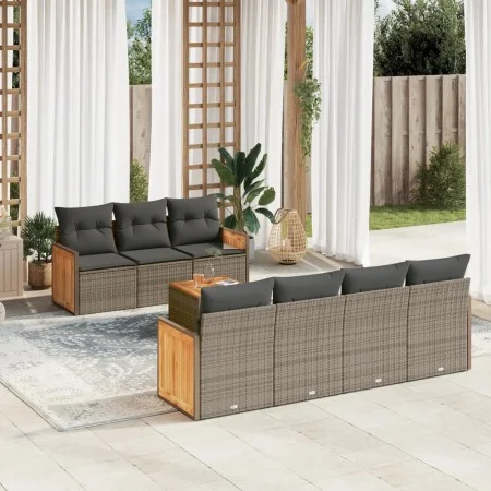 Set de sofás de jardín 8 pzas y cojines ratán sintético gris by , Garden sets - Ref: Foro24-3227488, Price: 504,03 €, Discoun...