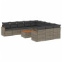 Set de sofás de jardín 12 pzas con cojines ratán sintético gris by , Garden sets - Ref: Foro24-3258840, Price: 741,43 €, Disc...