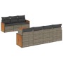 Set de sofás de jardín 8 pzas y cojines ratán sintético gris by , Garden sets - Ref: Foro24-3227488, Price: 479,05 €, Discoun...