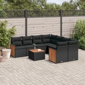 Set de sofás de jardín 8 piezas y cojines ratán sintético negro by , Garden sets - Ref: Foro24-3227504, Price: 565,92 €, Disc...