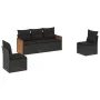 Set de muebles de jardín 5 pzas y cojines ratán sintético negro de , Conjuntos de jardín - Ref: Foro24-3227525, Precio: 310,4...