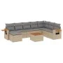 Set de sofás de jardín 9 pzas con cojines ratán sintético beige by , Garden sets - Ref: Foro24-3227095, Price: 545,58 €, Disc...