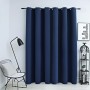 Cortina opaca con anillas de metal azul 290x245 cm de vidaXL, Cortinas y visillos - Ref: Foro24-134453, Precio: 34,93 €, Desc...