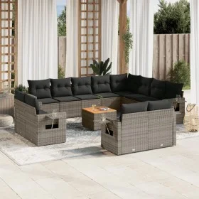 Set sofás de jardín con cojines 13 piezas ratán sintético gris by , Modular outdoor sofas - Ref: Foro24-3224835, Price: 862,2...