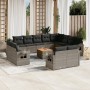 Set sofás de jardín con cojines 13 piezas ratán sintético gris by , Modular outdoor sofas - Ref: Foro24-3224835, Price: 878,3...