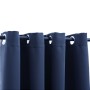 Cortina opaca con anillas de metal azul 290x245 cm de vidaXL, Cortinas y visillos - Ref: Foro24-134453, Precio: 34,93 €, Desc...