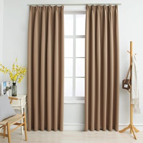 Blackout curtains with hooks 2 pieces taupe 140x245 cm by vidaXL, Curtains and curtains - Ref: Foro24-134440, Price: 52,65 €,...