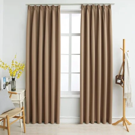 Blackout curtains with hooks 2 pieces taupe 140x245 cm by vidaXL, Curtains and curtains - Ref: Foro24-134440, Price: 49,95 €,...