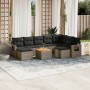 Gartensofa-Set, 10-teilig, mit grauen Polstern aus synthetischem Rattan von , Modulare Sofas für den Außenbereich - Ref: Foro...