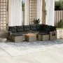Gartensofa-Set, 10-teilig, mit grauen Polstern aus synthetischem Rattan von , Modulare Sofas für den Außenbereich - Ref: Foro...
