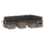 Gartensofa-Set, 10-teilig, mit grauen Polstern aus synthetischem Rattan von , Modulare Sofas für den Außenbereich - Ref: Foro...