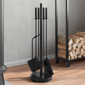 Set de herramientas para chimenea 5 piezas acero 18x66 cm