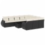11-teiliges Gartensofa-Set und schwarze synthetische Rattankissen von , Modulare Sofas für den Außenbereich - Ref: Foro24-322...