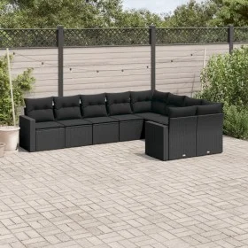 Set de sofás de jardín 8 piezas y cojines ratán sintético negro by , Garden sets - Ref: Foro24-3219425, Price: 578,33 €, Disc...