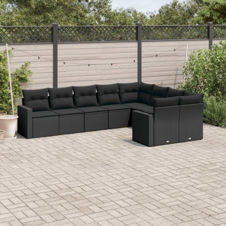 Set de sofás de jardín 8 piezas y cojines ratán sintético negro by , Garden sets - Ref: Foro24-3219425, Price: 566,40 €, Disc...