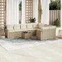 Gartensofa-Set mit 10-teiligen beigen Kissen aus synthetischem Rattan. von , Gartensets - Ref: Foro24-3219438, Preis: 668,08 ...